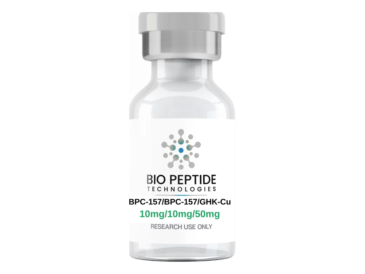 GLOW - BPC 157 (10mg) - TB 500 (10mg) - GHK-Cu (50mg) product photograph supplied by BioPepTitech