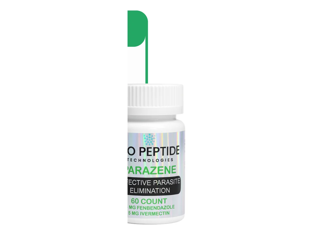 Parazene™ Powder (Fenbendazole 75mg / Ivermectin 5mg) product photograph supplied by BioPepTitech