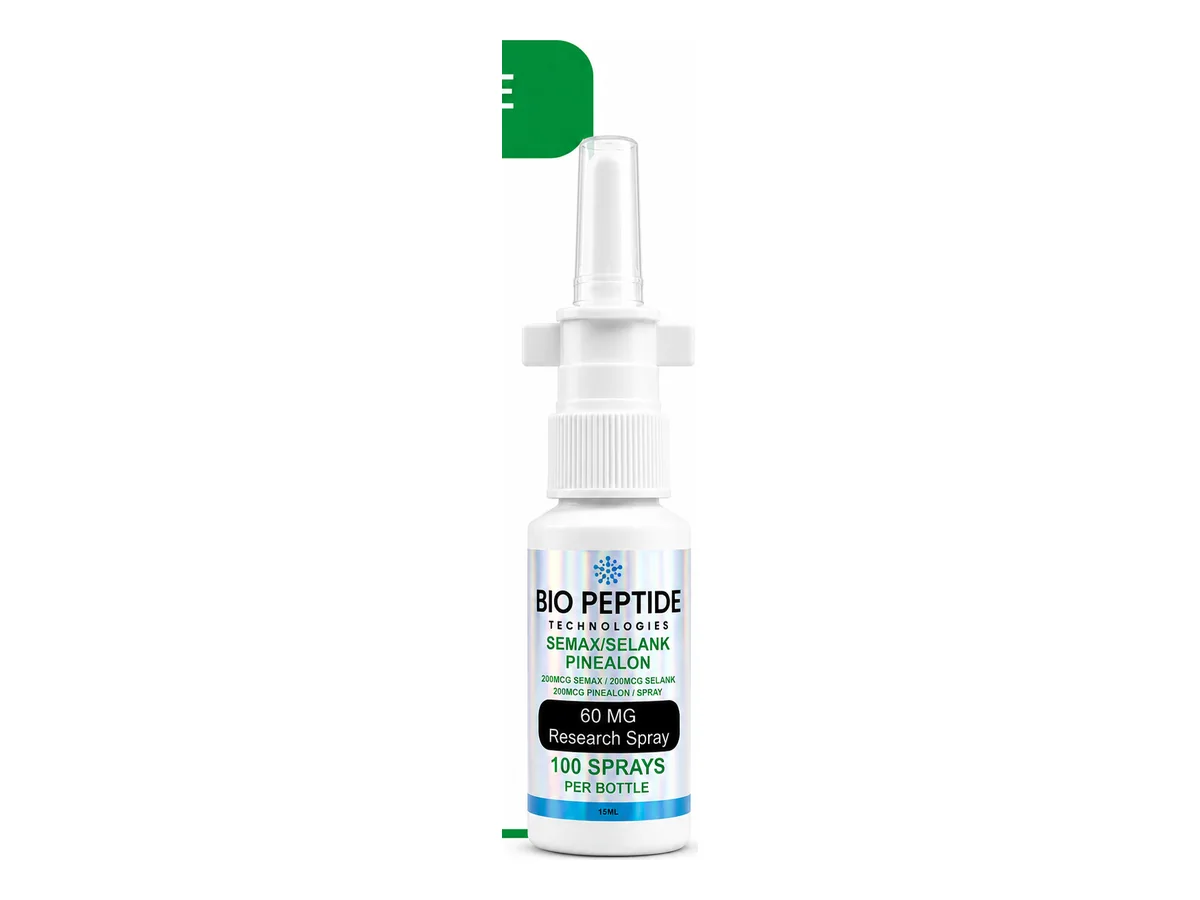 SEMAX SELANK PINEALON 60mg Research Spray product photograph supplied by BioPepTitech